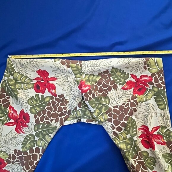 Transitions Animal Print Tropical Brushed Cotton Wide Leg Pant Capri - size 12 - Picture 6 of 8